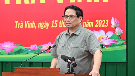 Thủ tướng Phạm Minh Chính làm việc với lãnh đạo tỉnh Trà Vinh