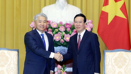 Chủ tịch nước Võ Văn Thưởng tiếp Đoàn Hội đồng An ninh quốc gia Mông Cổ