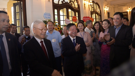 Tổng Bí thư Nguyễn Phú Trọng dự lễ kỉ niệm 75 năm thành lập Liên hiệp các Hội VHNT Việt Nam