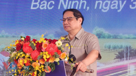 Thủ tướng Phạm Minh Chính dự lễ khởi công các dự án giao thông trọng điểm tỉnh Bắc Ninh