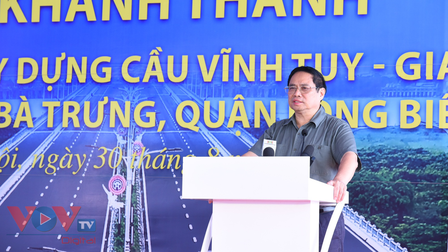 Thủ tướng Phạm Minh Chính dự Lễ Khánh thành cầu Vĩnh Tuy - Giai đoạn 2