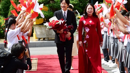 Phó Chủ tịch nước Võ Thị Ánh Xuân chủ trì lễ đón Hoàng Thái tử Nhật Bản