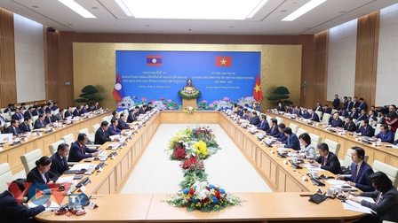 Thủ tướng Việt Nam và Thủ tướng Lào đồng chủ trì Kỳ họp lần thứ 46 Ủy ban liên Chính phủ về hợp tác song phương Việt Nam-Lào