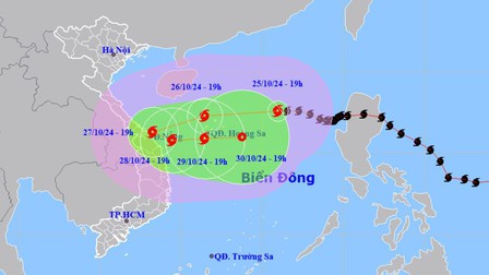 Bão số 6 giật cấp 15, cách quần đảo Hoàng Sa khoảng 410km