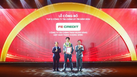 FE CREDIT vinh dự nhận Giải thưởng Top 5 Công ty Uy tín Ngành Tài chính năm 2024 với vị trí dẫn đầu