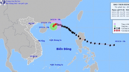 Tin bão trên biển Đông: Bão mạnh cấp 8, giật cấp 10