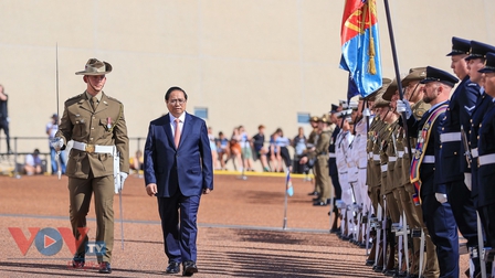 Thủ tướng Anthony Albanese chủ trì lễ đón Thủ tướng Phạm Minh Chính thăm chính thức Australia