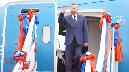 Chủ tịch nước Tô Lâm đến Vientiane, bắt đầu thăm cấp nhà nước CHDCND Lào