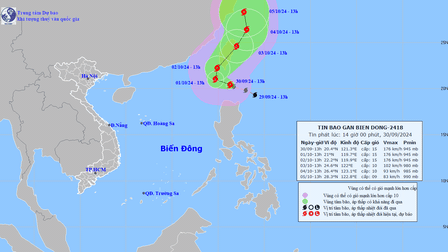 Bão Krathon có khả năng đi vào Biển Đông trong 24 giờ tới