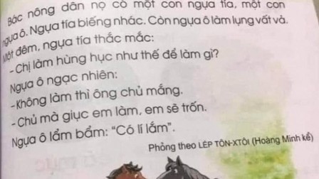 Sách Tiếng Việt 1 có vi phạm bản quyền truyện của Lev Tolstoy, La Fontaine?