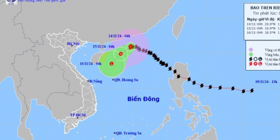 Bão số 8 trên Biển Đông có sức gió giật cấp 10