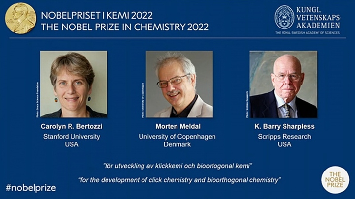 Giải Nobel Hóa học 2022 thuộc về các nhà khoa học Mỹ và Đan Mạch