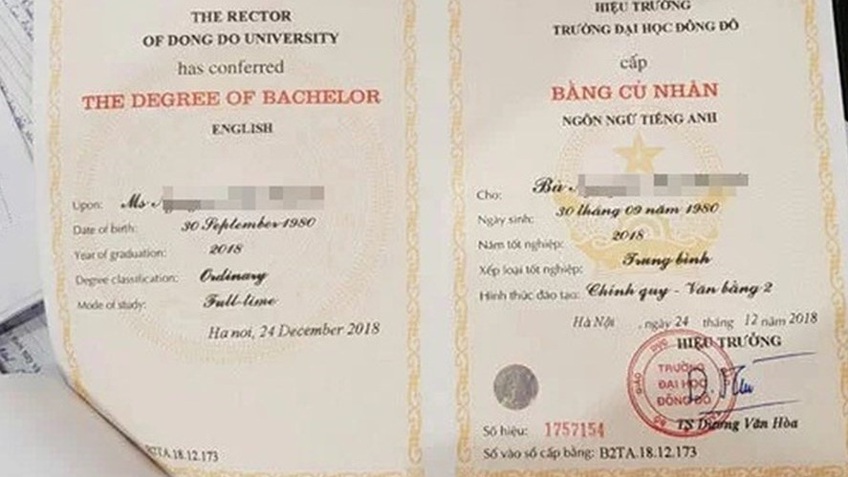 Thu hồi, huỷ bỏ toàn bộ văn bằng 2 do Đại học Đông Đô cấp