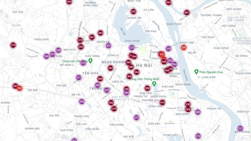 Chất lượng không khí Hà Nội ở mức nguy hiểm sáng 11/12