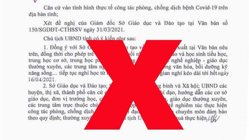 Bắc Ninh truy tìm người giả mạo văn bản cho học sinh nghỉ học từ 1/4