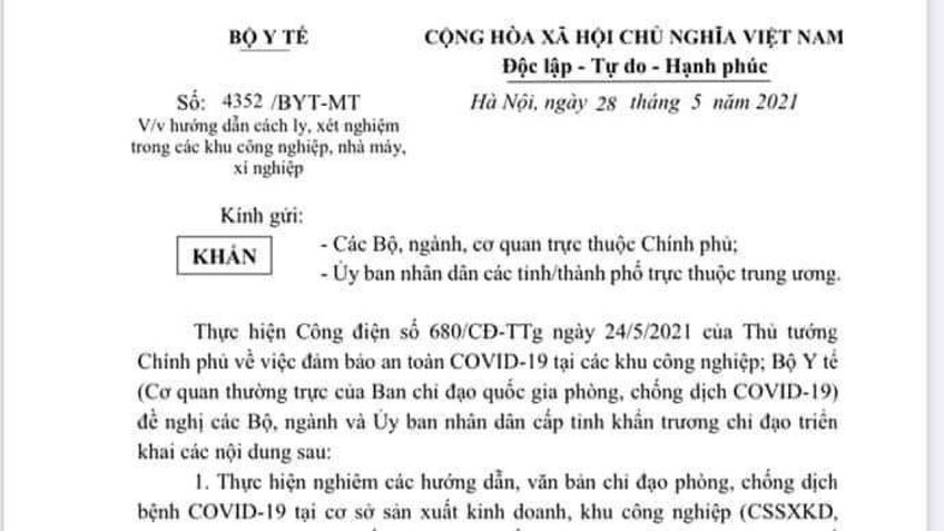 Phải quản lý chặt chẽ người lao động đi, đến từ khu vực có dịch