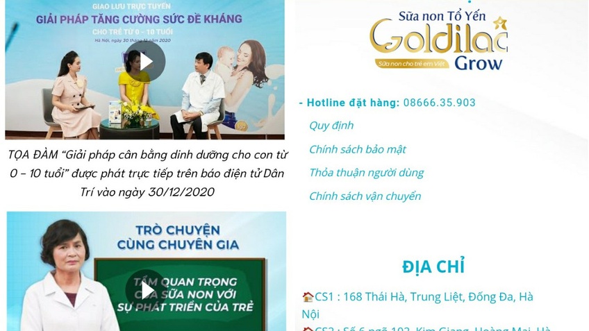 Nhiều bất cập trong quảng cáo sữa Goldilac Grow của công ty F2B