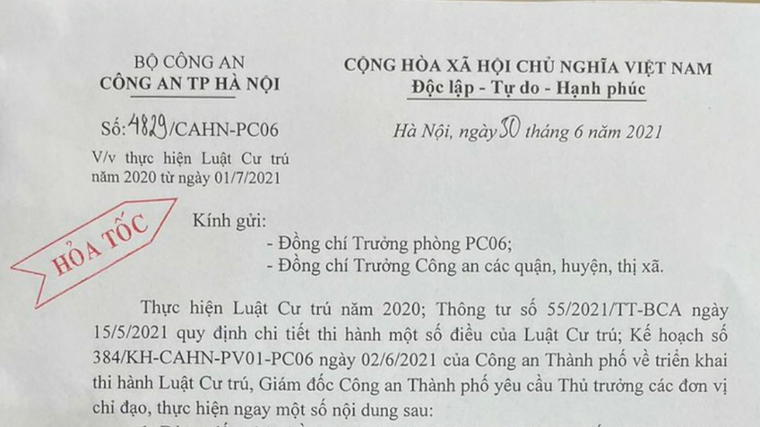 Hà Nội: Từ 1/7 đăng ký thường trú thực hiện tại Công an cấp xã 