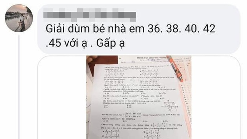 Đình chỉ thí sinh liên quan vụ đăng đề Toán lên mạng nhờ giải hộ