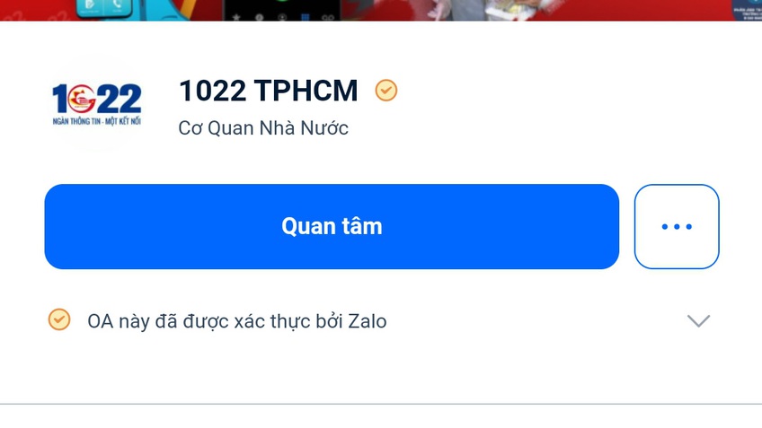 Người dân TP.HCM gặp khó khăn có thể gửi thông tin tới Tổng đài 1022 trên Zalo