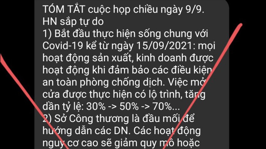 Thông tin về cuộc họp chiều 9/9 lan truyền trên mạng là giả