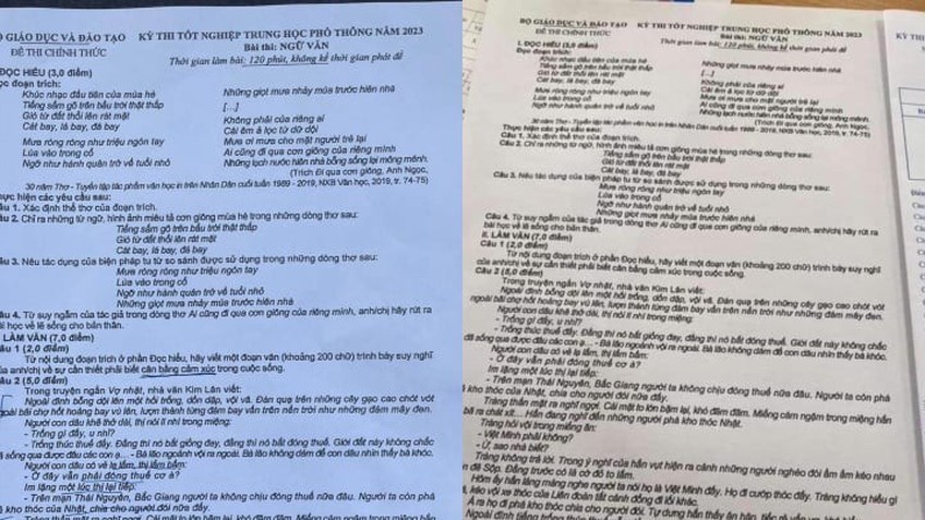 Nghi vấn lộ đề Văn thi tốt nghiệp