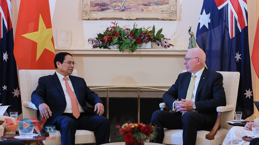 Thủ tướng Chính phủ Phạm Minh Chính cùng Phu nhân hội kiến Toàn quyền Australia David Hurley và Phu nhân