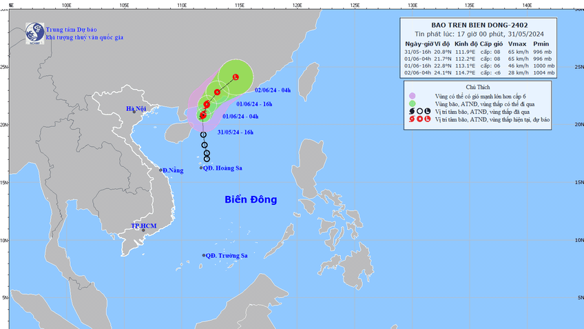 Biển Đông đón cơn bão số 1 trong năm nay